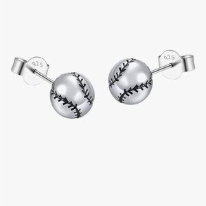 Daochong - 925 Sterling Silver Baseball or Softball Stud Earrings - New in Box!